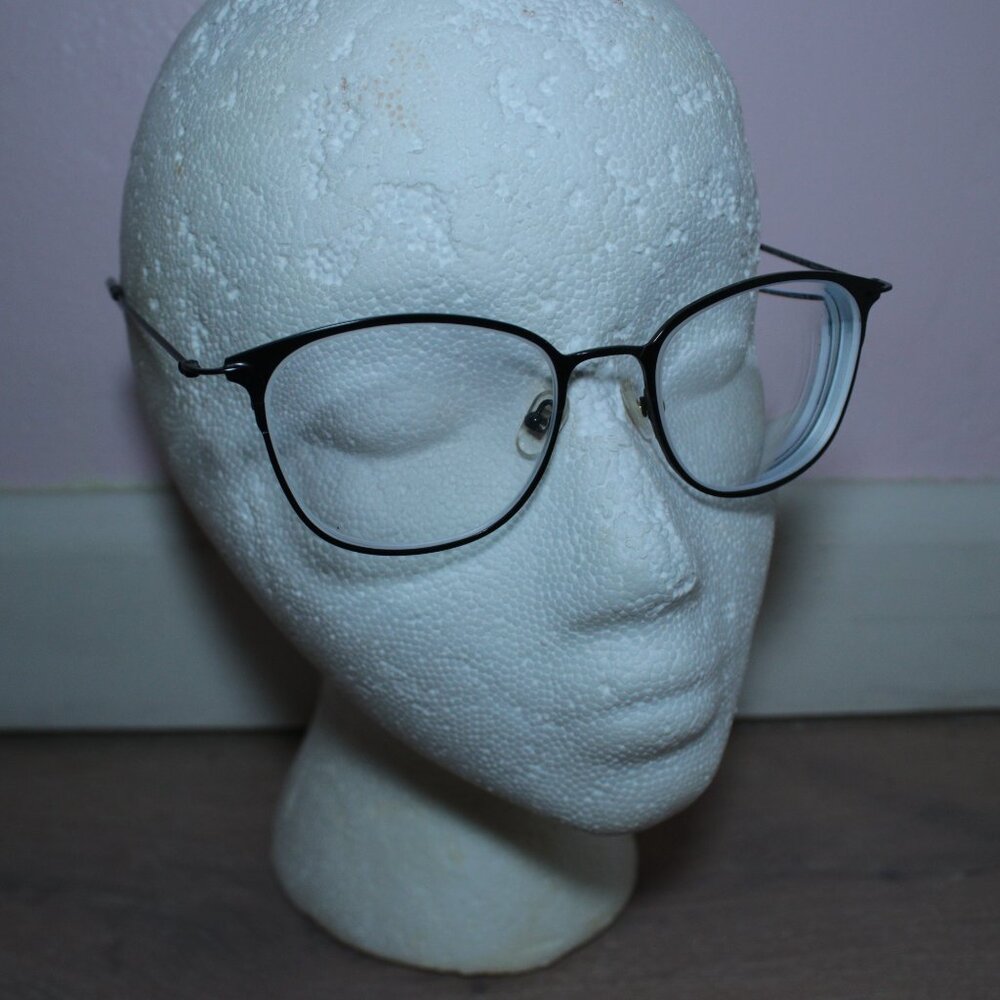 Unbranded Black Oversized Square Metal Eyeglasses Frames